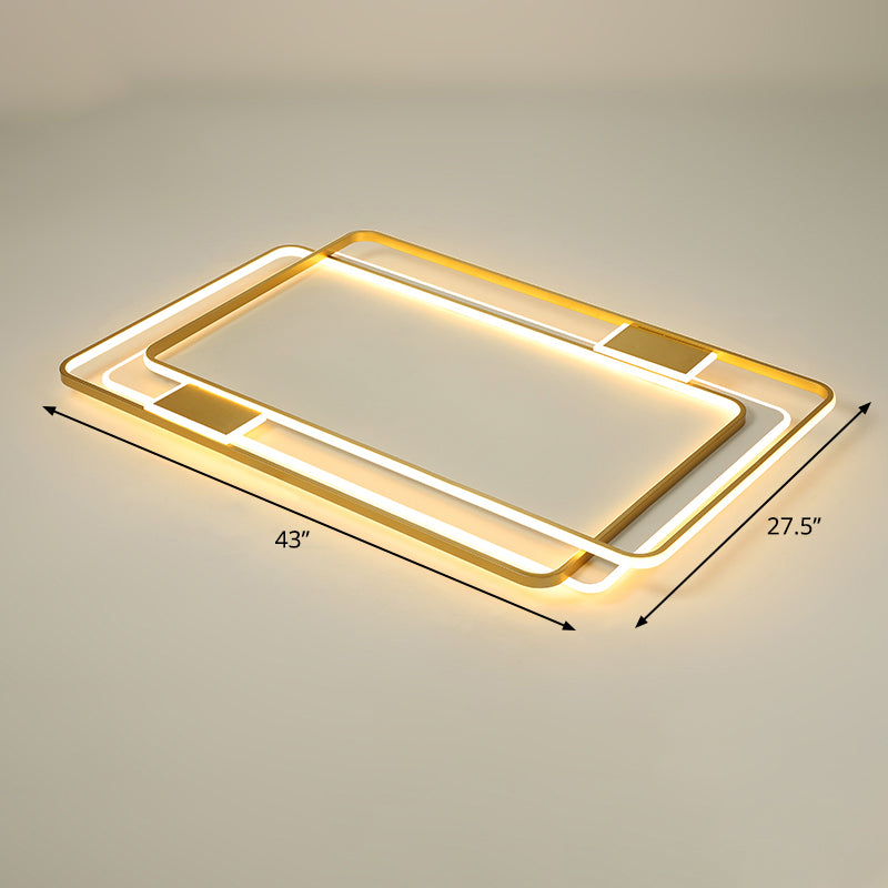 Contemporary Gold Led Ceiling Light For Living Room - Ultra-Thin & Acrylic Flush Mount / 43 Warm