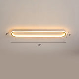 Gold Led Flushmount Light - Oblong Corridor Ceiling Mount Simple Metal Style / 39.5 White