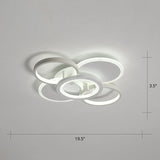 Minimalist White Halo Ring Led Ceiling Light For Bedroom - Flush Mount / 19.5