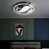 Modern Black-Gold Led Flush Mount Lamp For Bedroom Lighting