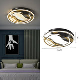 Modern Black-Gold Led Flush Mount Lamp For Bedroom Lighting Black / 16.5 White