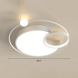 Nordic Moon Led Metal Ceiling Light For Bedroom White / 20.5