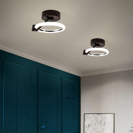 Simplicity Led Ceiling Flush Light For Corridor - Acrylic Semi Mount Design
