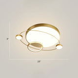 Minimalistic Led Ceiling Lamp For Bedroom With Orbit Shape And Acrylic Material Gold / 23 Remote