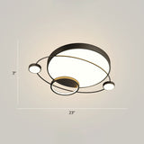 Minimalistic Led Ceiling Lamp For Bedroom With Orbit Shape And Acrylic Material Black / 23 Remote