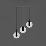 Black Globe Pendant Light Fixture With Cream Glass - Perfect For Stairs And Multiple Hanging Lights