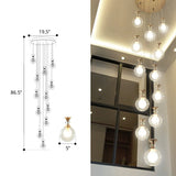 Gold Multi-Light Ceiling Lamp With Clear And Frosted Glass Ball Shades - Minimalistic Pendant For