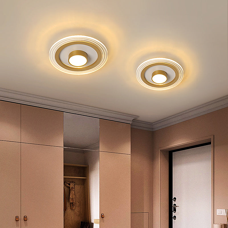 Minimalist Gold Led Flushmount Foyer Light Small Acrylic Ceiling Flush Mount