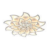 Contemporary White Metal Flushmount Light With Crystal Ball Accent