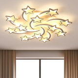 Modern White Acrylic Led Flush Mount Ceiling Light Fixture For Living Room