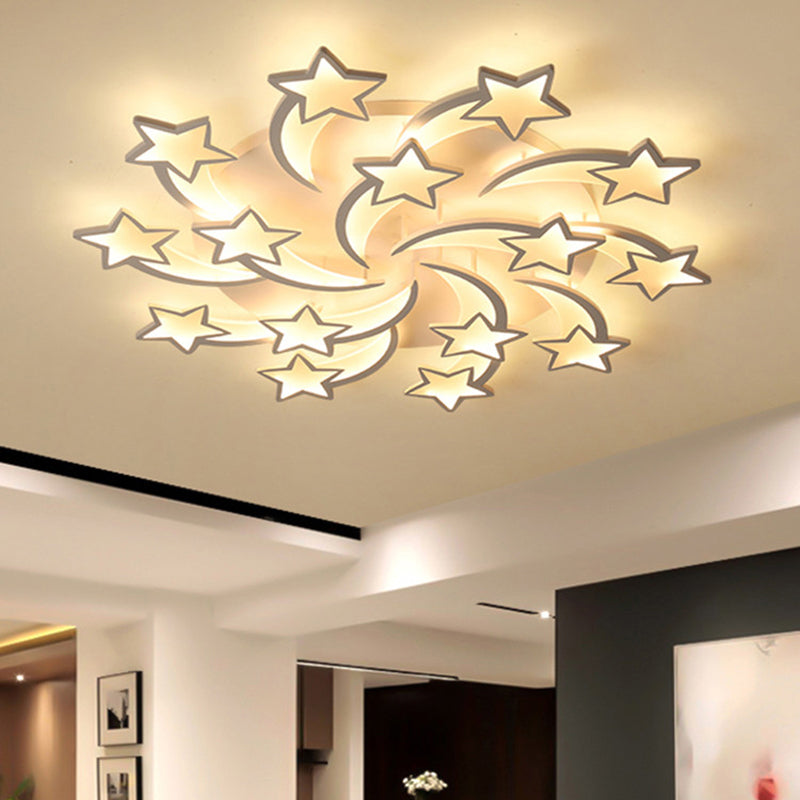 Modern White Acrylic Led Flush Mount Ceiling Light Fixture For Living Room 15 /
