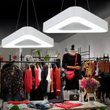 Modern Triangle Pendant Lamp With Led Lighting For Offices - Available In White Or Black Finish
