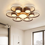 Contemporary Led Ceiling Light With Acrylic Shade Available In Warm/White - 2/4/6 Lights Flush Mount