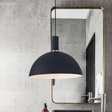 Contemporary Aluminum Hemisphere Pendant Lamp - Ideal For Dining Room Lighting Black / 12