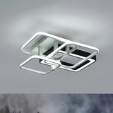 Modern Black And White Semi Flush Mount Ceiling Light With Acrylic Shade 3/4 Lights - Ideal For