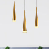 Tapered Metal Hanging Lamp Kit - Elegant Pendant Light Fixture For Dining Room In 3 Colors