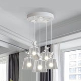 Modernist Pendant Lighting: Cylindrical/Barrel Shaped Hanging Lamp With Clear Glass Bird Design (1/5