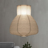 Retro Fabric Lantern Ceiling Pendant - 1-Light White Lamp Kit In 3 Sizes / 11.5