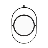 Black Metal Led Oval Ceiling Pendant Light - Simple And Versatile