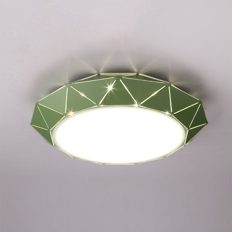 Sleek Ufo Girl Bedroom Led Ceiling Light - Acrylic Metal Nordic Flushmount