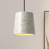 Nordic Style Cement Cone Pendant Lighting - 1 Light Black/White/Brown Hanging White