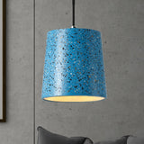 Nordic Style Cement Cone Pendant Lighting - 1 Light Black/White/Brown Hanging Blue