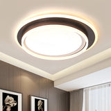 Contemporary Led Flush Mount Light Fixture - White Round 16/19.5 Wide Metal With Frosted Diffuser