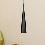 Modern White/Black Tapered Led Pendant Light For Dining Room - Metal Fixture In White/Warm