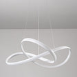 Modern Metal Led Chandelier For Dining Room - Seamless Curve Pendant Light White / 19.5’ Warm
