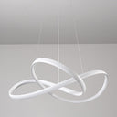 Modern Metal Led Chandelier For Dining Room - Seamless Curve Pendant Light White / 19.5’ Warm