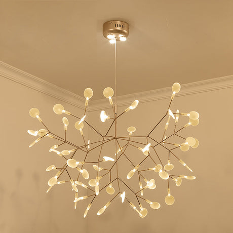 Bronze Acrylic Led Pendant Light: Designer Heracleum Chandelier For Living Room 63 / Warm