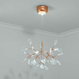 Bronze Acrylic Led Pendant Light: Designer Heracleum Chandelier For Living Room 30 / White
