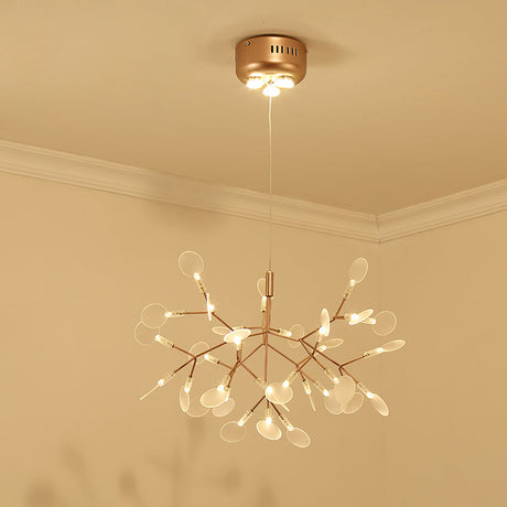 Bronze Acrylic Led Pendant Light: Designer Heracleum Chandelier For Living Room 30 / Warm
