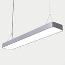 Modern Rectangle Led Pendant Light For Offices With Acrylic Diffuser Silver / 23.5’