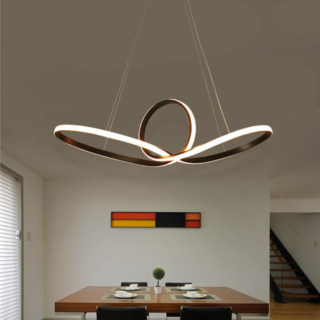 Sleek Acrylic Twist Pendant Ceiling Light With Simplicity Led For Dining Room