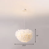 Sleek Nordic Fabric Pendant Light: White Domed Suspension For Living Room