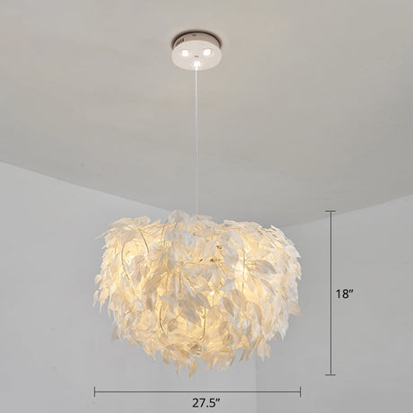 Sleek Nordic Fabric Pendant Light: White Domed Suspension For Living Room