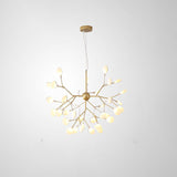 Designer Gold Acrylic Leaf Hanging Chandelier Pendant Ceiling Light For Bedroom / 35.5 Branch