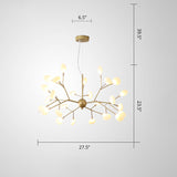 Designer Gold Acrylic Leaf Hanging Chandelier Pendant Ceiling Light For Bedroom