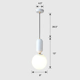 Milky Glass Ball Pendant Lamp - Simplicity 1-Bulb Lighting Fixture For Living Room
