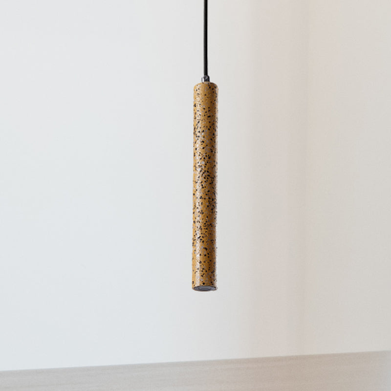 Nordic Cement Tube Pendant Light 1 Yellow/Blue/Green Hangs 12 Or 21.5H