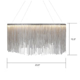 Led Chain Fringe Chandelier - Minimalistic Metal Pendant Light For Living Room