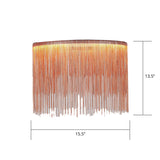 Led Chain Fringe Chandelier - Minimalistic Metal Pendant Light For Living Room