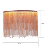 Led Chain Fringe Chandelier - Minimalistic Metal Pendant Light For Living Room