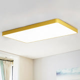 Rectangular Flush Mount Led Ceiling Light Fixture For Living Room - Macaron Acrylic Design