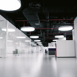 Modern Led Pendant Light: Simple Round Metal Lighting Fixture For Office