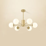 Opal Glass Radial Chandelier - Postmodern Style Pendant Light For Living Room 6 / Gold