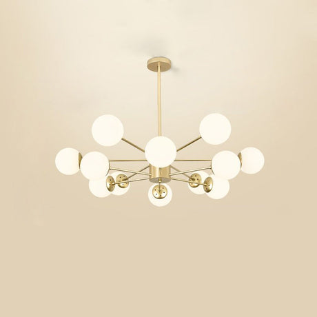 Opal Glass Radial Chandelier - Postmodern Style Pendant Light For Living Room 12 / Gold