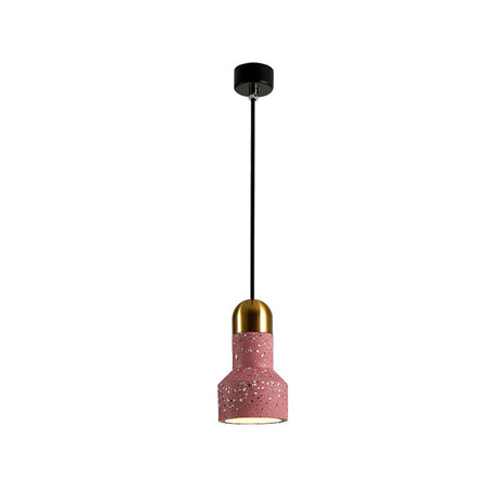 Nordic Terrazzo Ceiling Pendant Lamp With Down Lighting For Living Room Pink
