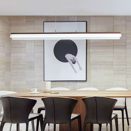 Modern Led Acrylic Coffee Linear Pendant Light Fixture For Dining Room
